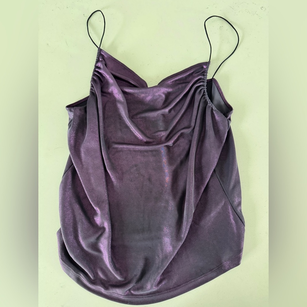 PS Paul Smith Shimmering Purple Satin Cowl Camisole